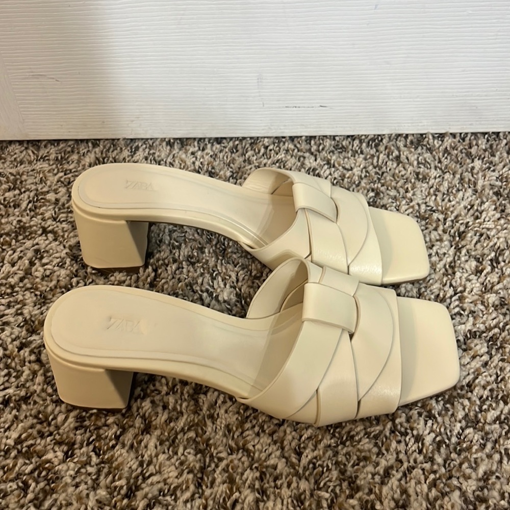 Nude Zara Block Heel Sandal
